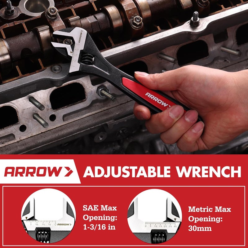 Arrow Fastener ARROW 3-Piece Pliers and Wrench Set, Includes 8 Inch Slip Joint, Groove Joint Pliers & Adjustable Wrench, Comfortable Ergonomic Anti-slip Handle for Basic Repairs - Image 5
